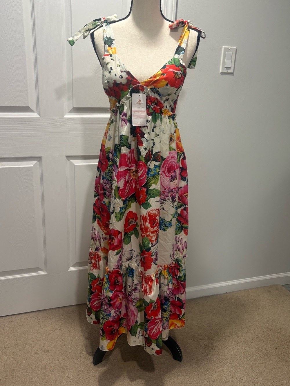 Spring Summer Floral Flowy Maxi Dress